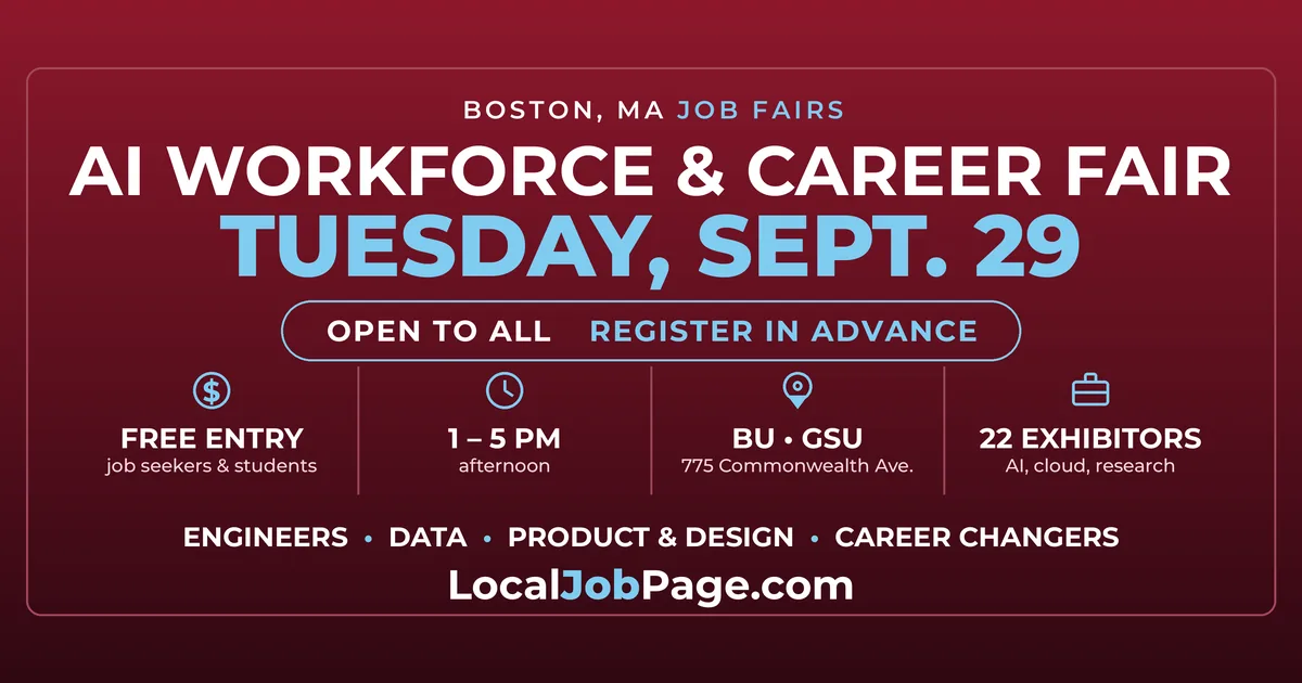 Boston AI Career Fair September 29: Free at BU's George Sherman Union